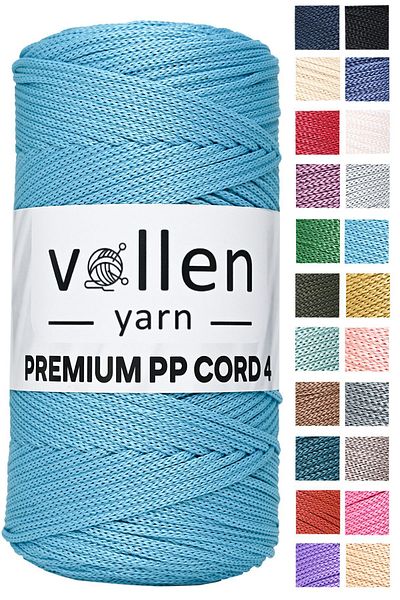 vollen yarn Μωβ Μπλε Premium Πολυεστερικό Κορδόνι Μακραμέ - 2mm, 200gr, 230m Κορδόνι Τσάντας