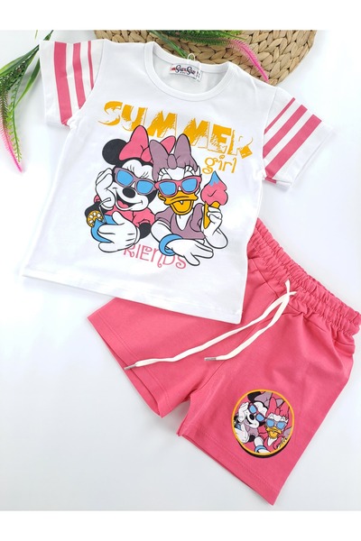 Butik Minnie Mouse Štampano roze set šortsa i majice za devojčice
