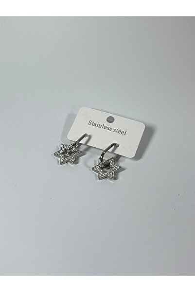 stainless steell Çelik Yıldız Küpe