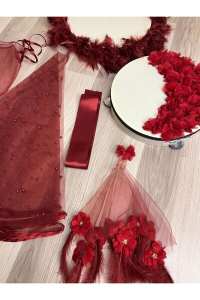 ANZE BORDO GELİN KINA İNCİLİ DUVAK SETİ