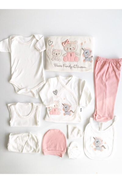 BRAVA BABY Pamuklu 10 Parça Hastane Çıkışı Zıbın Seti