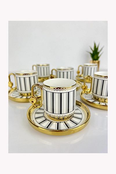 kosava Luxury Porcelain Douglas 6-Piece Cup Set