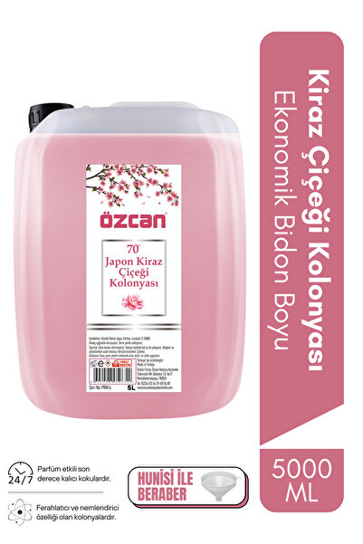 Özcan Bey Japon Kiraz Çiçeği Kolonyası Parfümlü Kolonya Ekonomik Bidon Boyu 5...