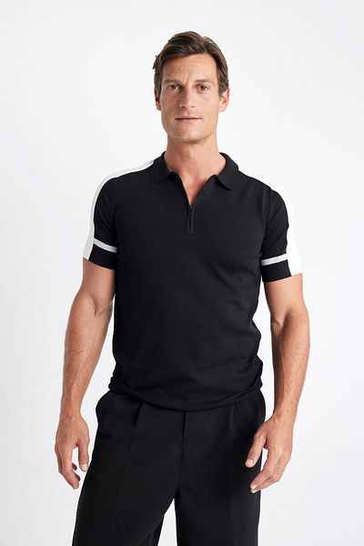 DeFacto Knitwear Polo T-Shirt - Slim Fit, Short Sleeve C5015AX24SM