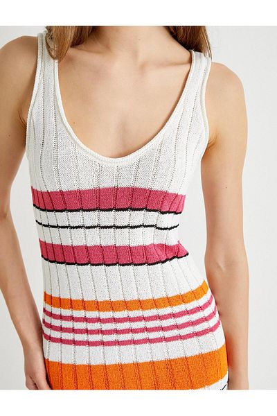 Koton Φόρεμα U-Neck Maxi Crochet - Χοντρές τιράντες και άνετη εφαρμογή