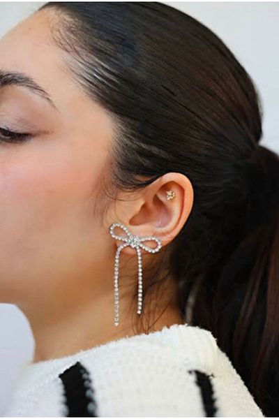 MISS BRIGHT Zircon Stone Bow Earrings