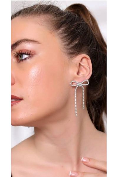 MISS BRIGHT Zircon Stone Bow Earrings