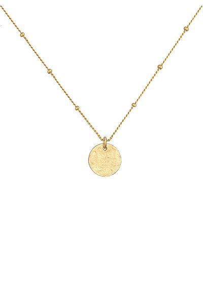 ELLI 925 Silber Halskette - Kugelkette und Disc Plättchen
