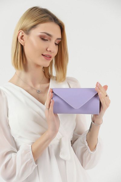 efnanstore Poșetă portofoliu rochie de seară cu model dungi liliac