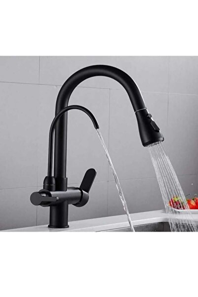 emiryapı Fleko Black Purified Spiral House Kitchen Faucet