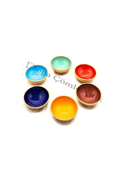 KESAL AVANOS Toprak Kase Reçellik, Sosluk,çerezlik Renkli Sırlı- 6'lı 8 Cm