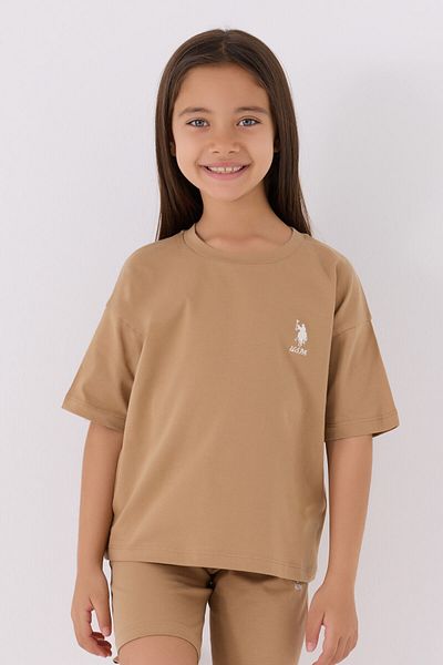 U.S. Polo Assn. Girl's Brown Bermuda Suit