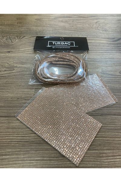TURGAÇ Crystal Stone Shoelaces and Stone Faux Leather Piece.