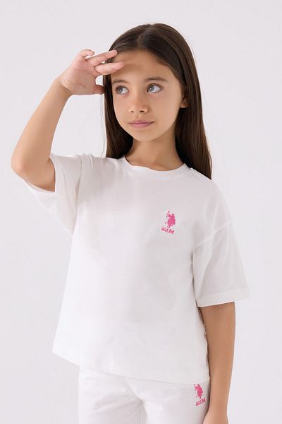 U.S. Polo Assn. Girl's Cream Bermuda Suit
