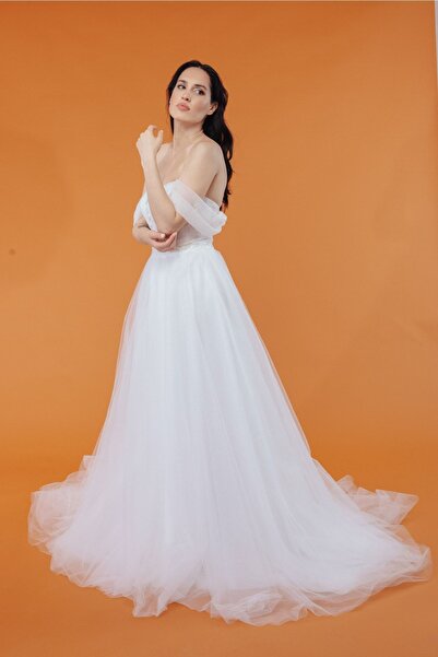 bride in love A Kesim Romantik Kollu Gelinlik,nikah Elbisesi