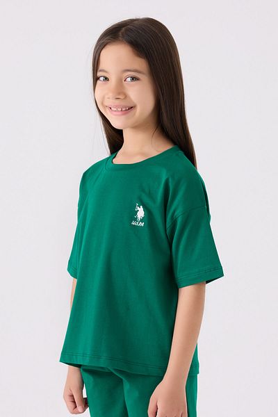 U.S. Polo Assn. Girl's Green Bermuda Suit