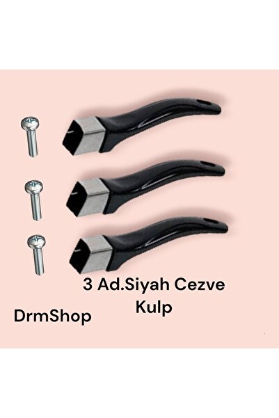 shopdrm Üniversal Cezve Sapı Siyah Renk Cezve Kulbu 3 adet