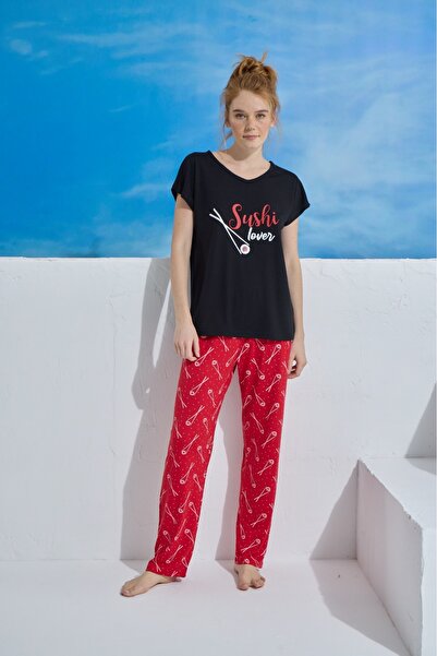 PİJAMOOD Patterned Women's Pajama Set