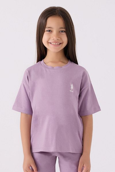 U.S. Polo Assn. Girl's Purple Bermuda Set