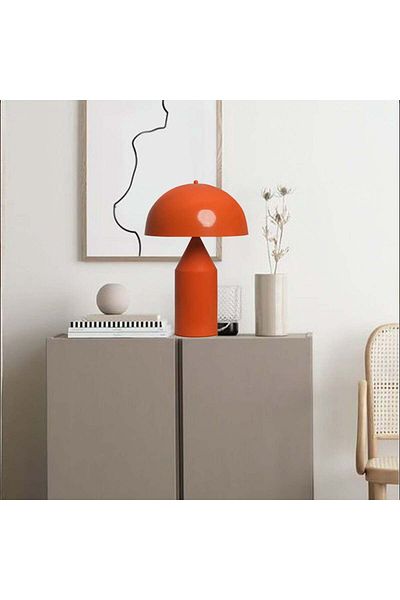 Bamyum Lipeo Tischlampe Grün 30cm, Pilz Lampe, Metall Lampe, Orange