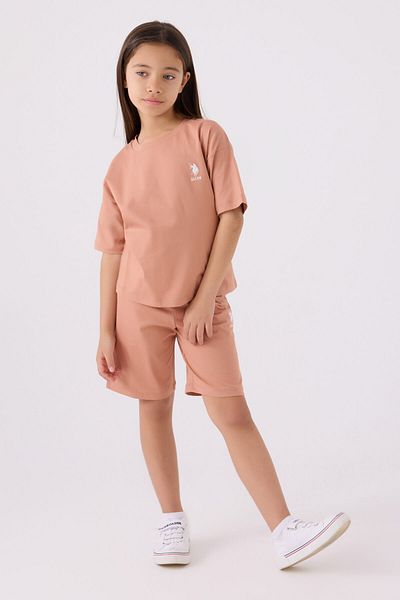 U.S. Polo Assn. Us Polo Assn Girl's Pink Bermuda Set