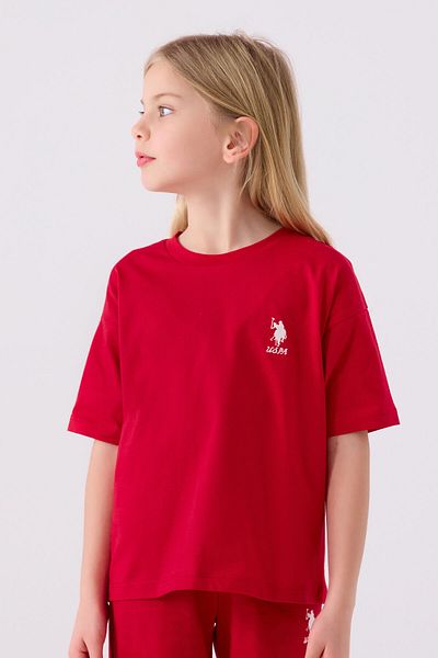 U.S. Polo Assn. Girl's Red Bermuda Suit