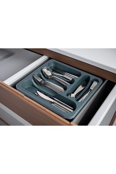 Ecolux Expandable Sliding Spoon Holder - Adjustable Size and Slide Drawer