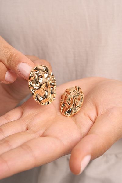 Elika Silver Gold Colored Women's Bijouterie Earrings