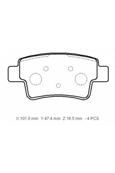 FAM Fıat Grande Punto 06/12 - Rear Brake Pad 1.4/1.6/1.9Dkwireless 1.9Dkwirelessdisk101.8X47.4X16.5B