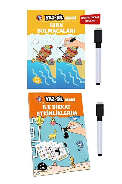Çocuk Akademi Yaz Sil İlk Dikkat Etkinliklerim ve Fark Bulmacaları Avantaj Paket