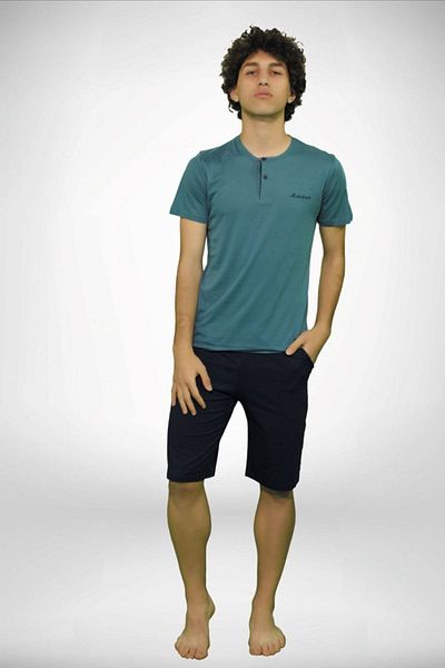 Fanilam Σετ πιτζάμες Malabadi Ανδρικές 3 τεμαχίων Summer Modal