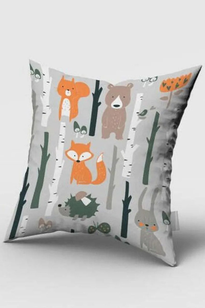 Bebemotto Gray Floor, Elegant Forest Animals, Double Sided, Imported Velvet F...