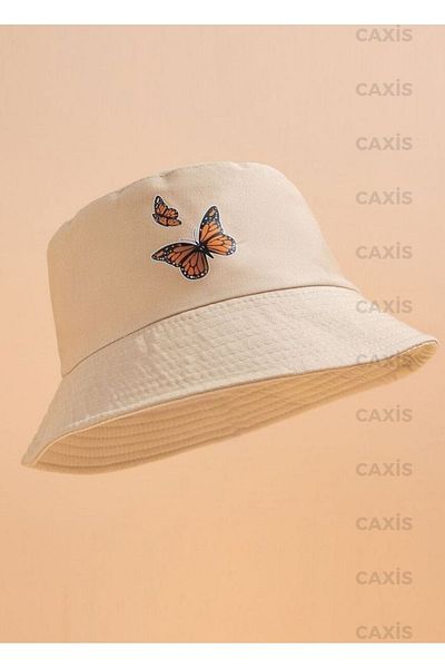 GYES Summer Bucket Double Butterfly print Bucket Hat 56-58 CM