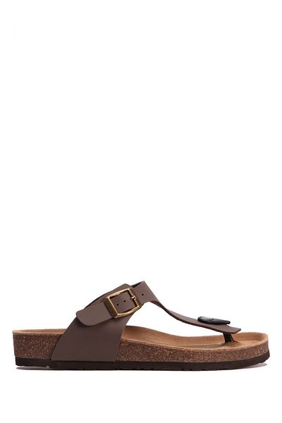 KİFİDİS SOFTSTEP K8871SK Kifidis Soft Step Women's Cork Slippers 36-41-Dark Mink - 010 - 38