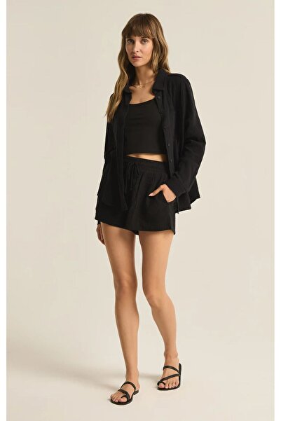 Setoso Kadın Lastikli Müslin Şort - 2 Kat Müslin Kumaş - Plaj, Günlük.