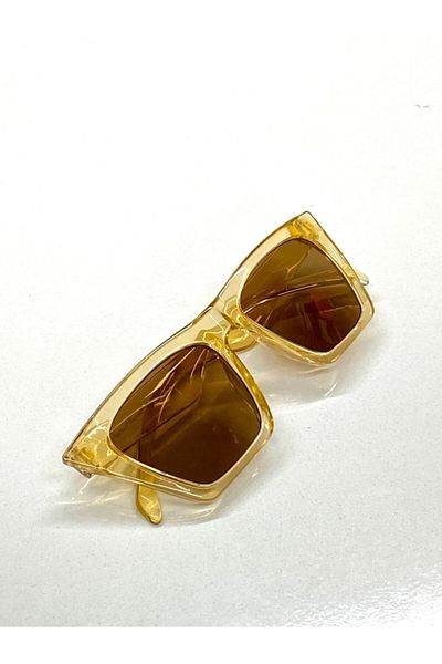 Makro Optik Women's Light Brown Honey Colored Square Cat Eye Sunglasses