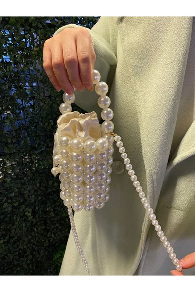 ENT COLLECTİON Cylinder Pearl Bag - Pearl Bag - Cylinder Bag - Bead Bag