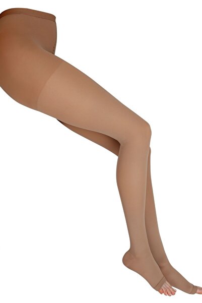Kifidis 280 Den. 26-30 Mmhg Külotlu Mikrofiber Burnu Açık Bej / Beige