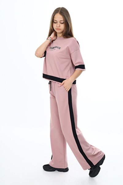 Asortix طقم بدلة رياضية بنصف كم من القطن بنسبة 100% للفتيات