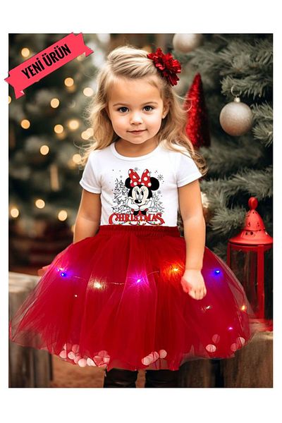 By Piera New Year's Special Detachable Led Lighted Pompom Tutu Skirt 05966