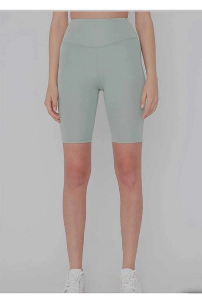 Flexfit Women's Mint Green Sports Shorts High Waist Firming Diving Tights