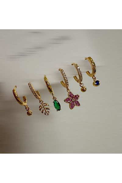 MAT STORE Multi Blarness 6-Piece Earrings