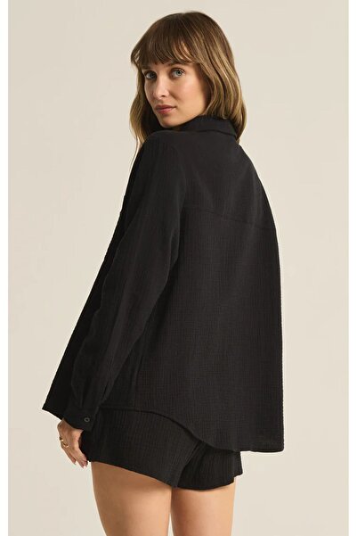 Setoso Pamuk Müslin Kadın Gömlek - 2 Kat Müslin Kumaş - Günlük, Plaj.