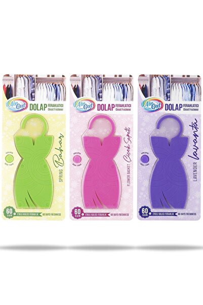 AirGut Elbise Desenli Dolap Ferahlatıcı - (Bahar, Çiçek Sepeti, Lavanta) X3