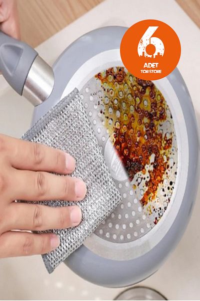 Tor Store Set of 6 Magic - Stainless Wire and Anti-Scratch Dirt Cloth, Cleaning Dish Cloth