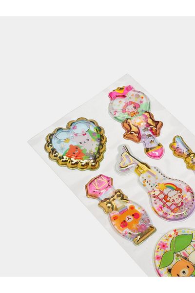 Bluoksweet نموذج 5 أشكال ثلاثية الأبعاد منقوشة بالماء - ملصق لاصق للهاتف والكمبيوتر اللوحي للأطفال والمراهقين