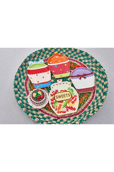 KANCAEV JOYFUL MINI PLATE, "BLUE BOW"897PL008- SOLD AS A SET OF 2.