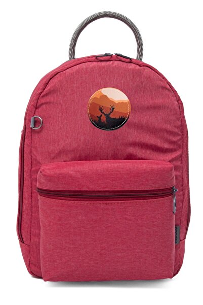 MUCCO Κόκκινο γυναικείο αδιάβροχο ύφασμα Bondit Ευρύχωρο αντικαταστάσιμο εικονογραφημένο καθημερινό σακίδιο πλάτης