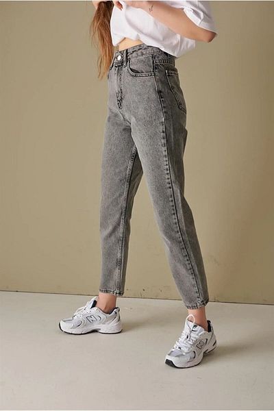 SHEVEGA Ψηλόμεσο Anthracite Lycra BoyFriend Jeans