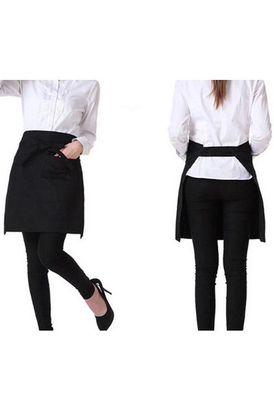 Biz Class Chef Waiter Cafe Cook Barista Black Half Waist Apron Kitchen Apron Master Chef Cafe Restaurant